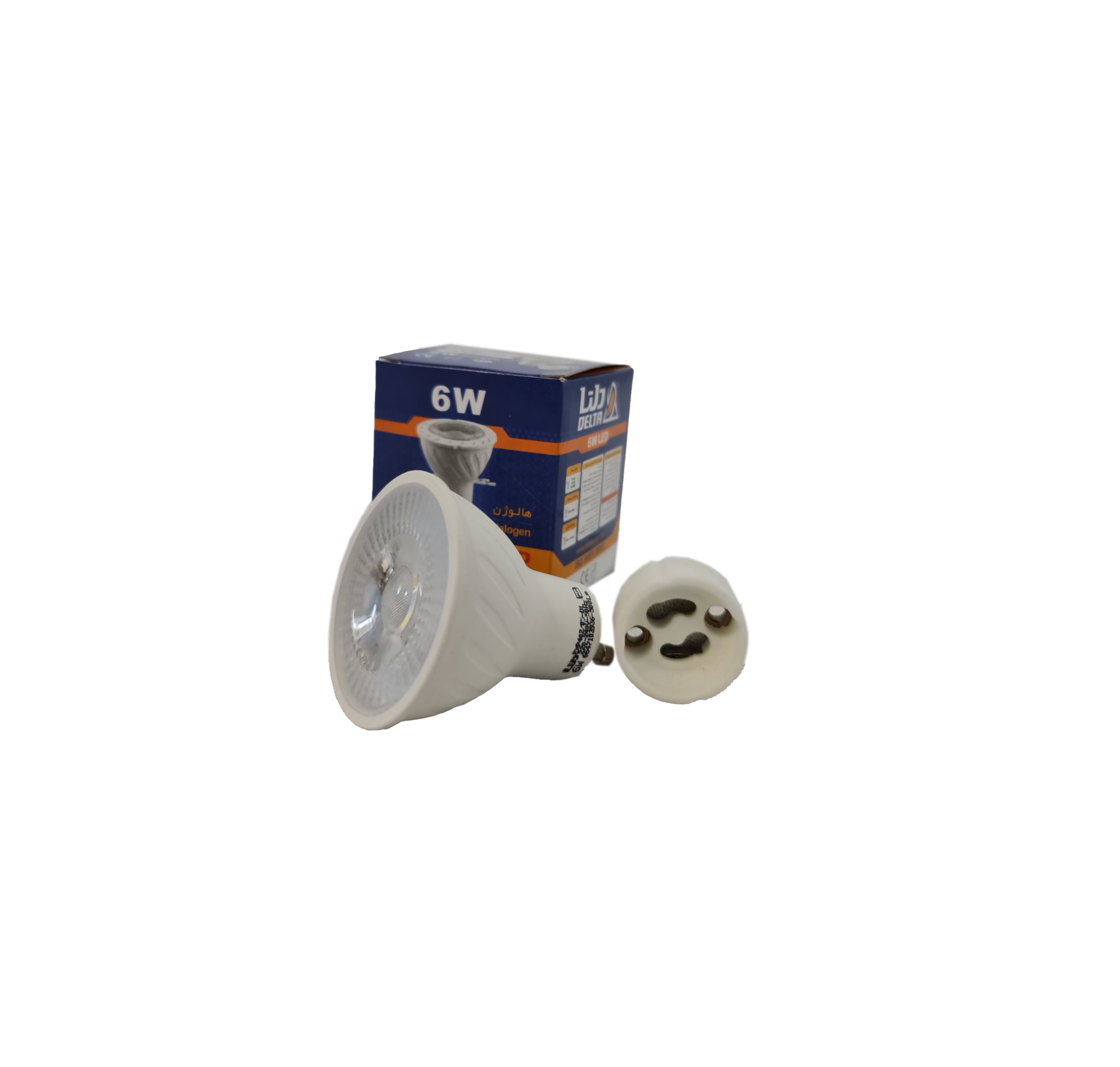 هالوژن 6SMD وات GU10 لنزدار با سوکت مهتابی دلتا