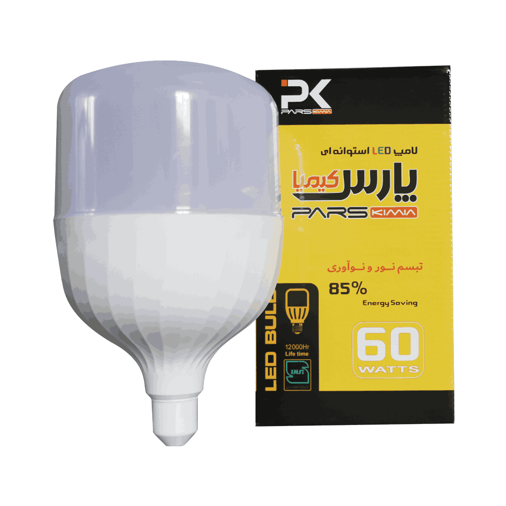 لامپ LED استوانه 60 وات (تابان) E27 مهتابی پارس کیمیا