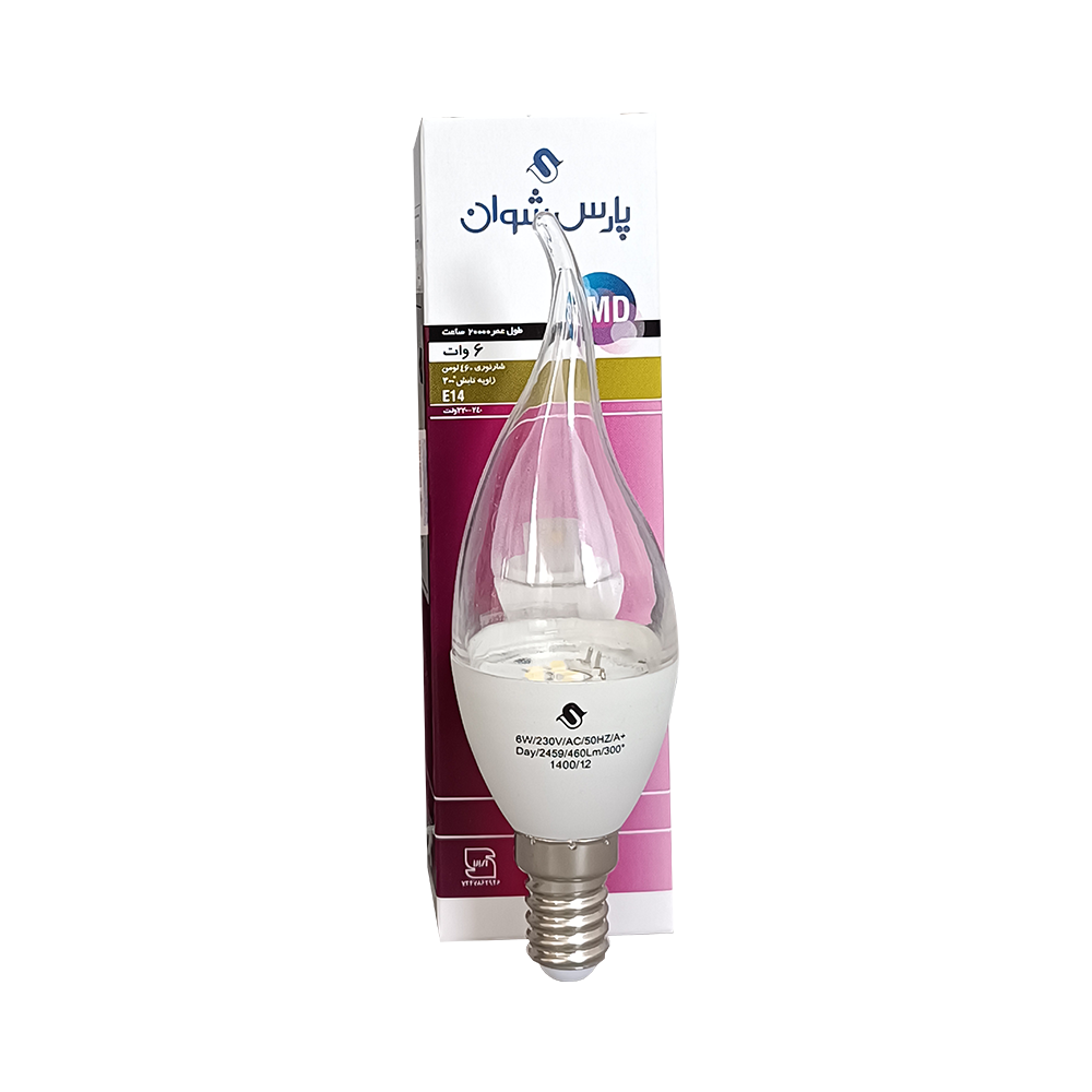 لامپ اشکی 6SMD وات E14 مات مهتابی شوان