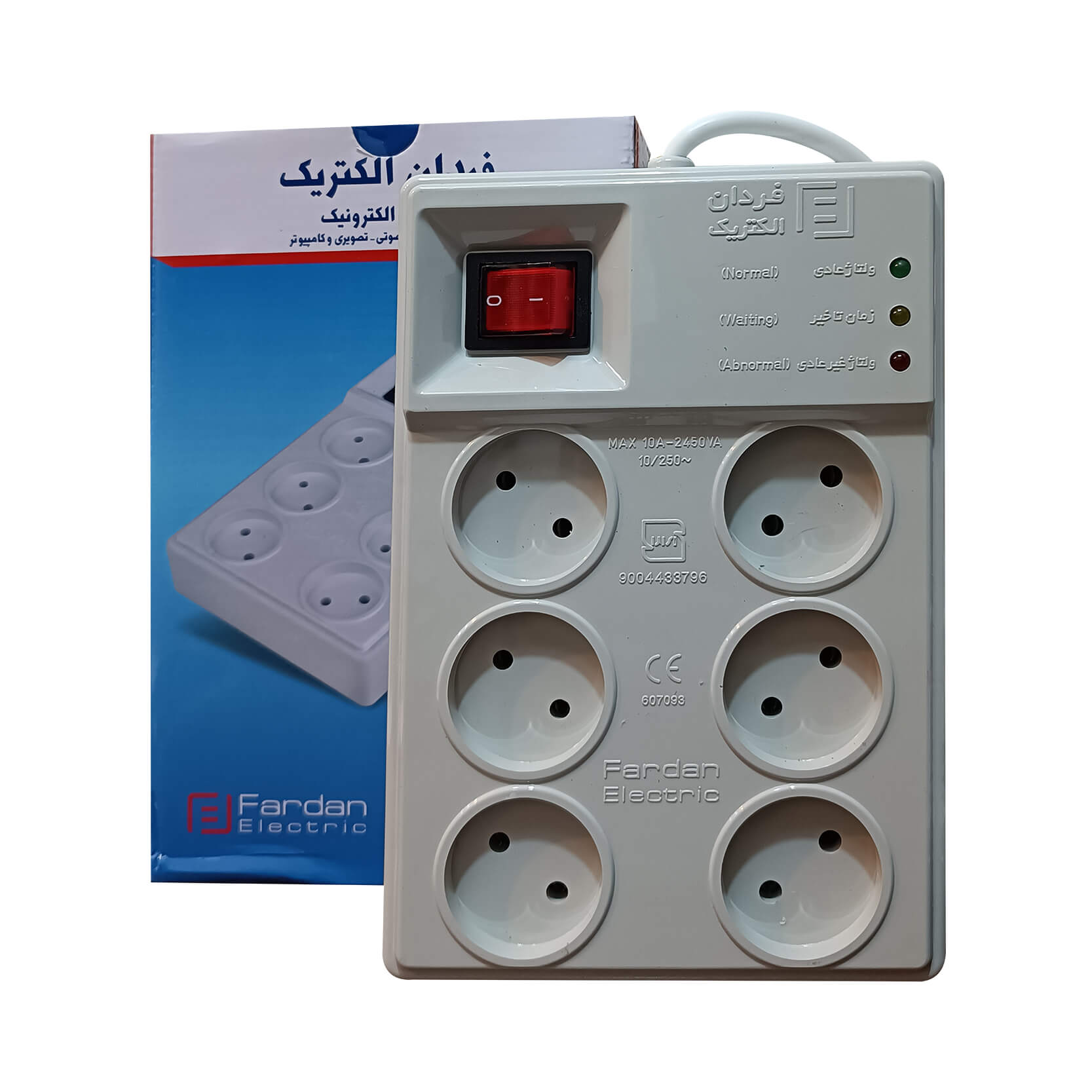 محافظ بدون ارت 6 خانه 2/7 متر صوتی تصویری 10 آمپر فردان