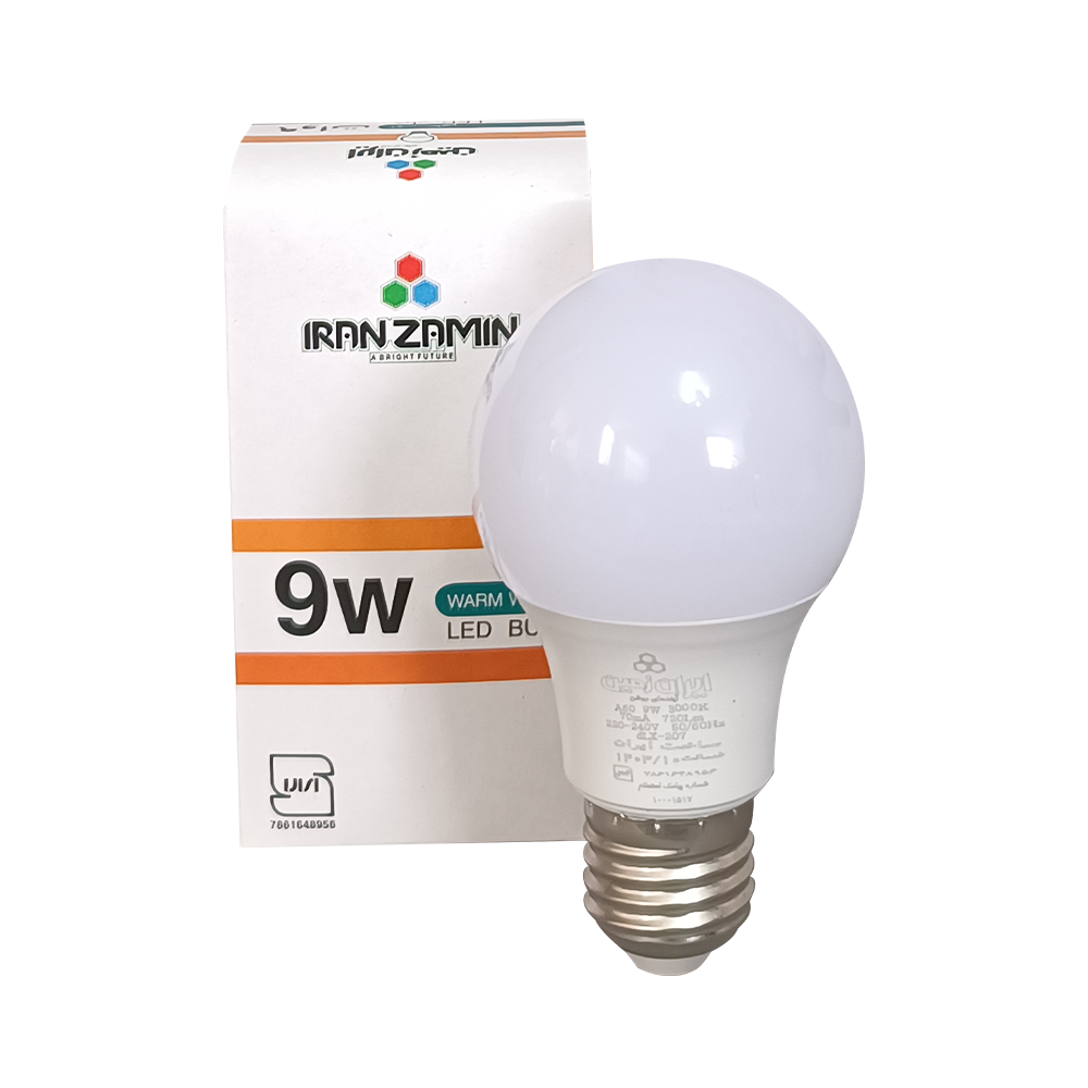 لامپ LED حبابی 9 وات E27 آبی، قرمز، سبز ایران زمین